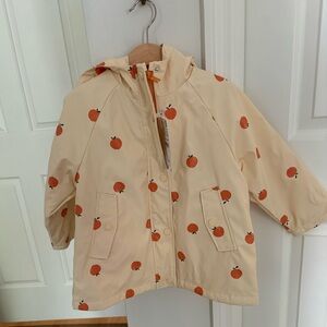NWT Zara Butter Yellow Peach Print Rain Jacket
